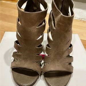 White House Black Market Taupe High Heel Sandals